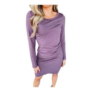 wasabi+mint.me LONG SLEEVE TULIP HEM DUSTY PURPLE
DRESS | size M